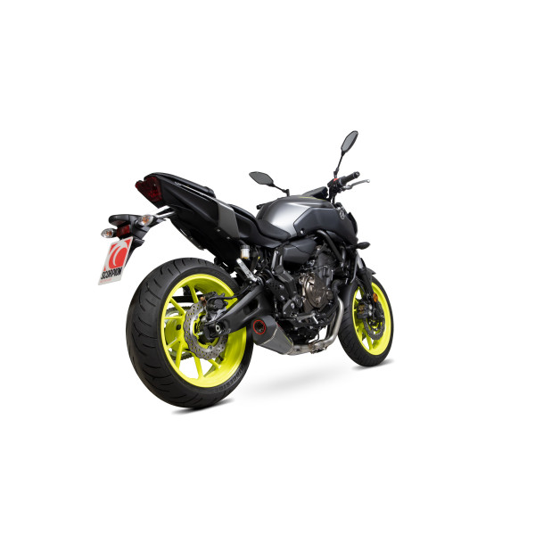 Scorpion Exhaust Yamaha MT-07 2014 - 2021 Serket Taper De-cat Race Full System Carbon Fibre Sleeve